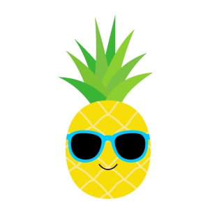 Pineapple With Sunglasses Smile Svg 