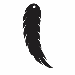 feather earring silhouette vector