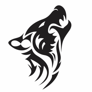 Howling Wolf Face Svg