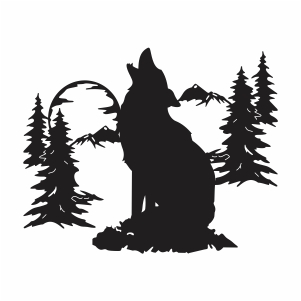 Wolf Howling Vector